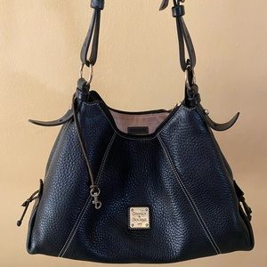 Authentic Doonev & Bourke Black Pebbled
Leather Hobo Shoulder Bag Purse